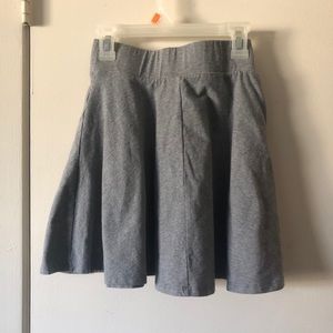 A mini gray skirt